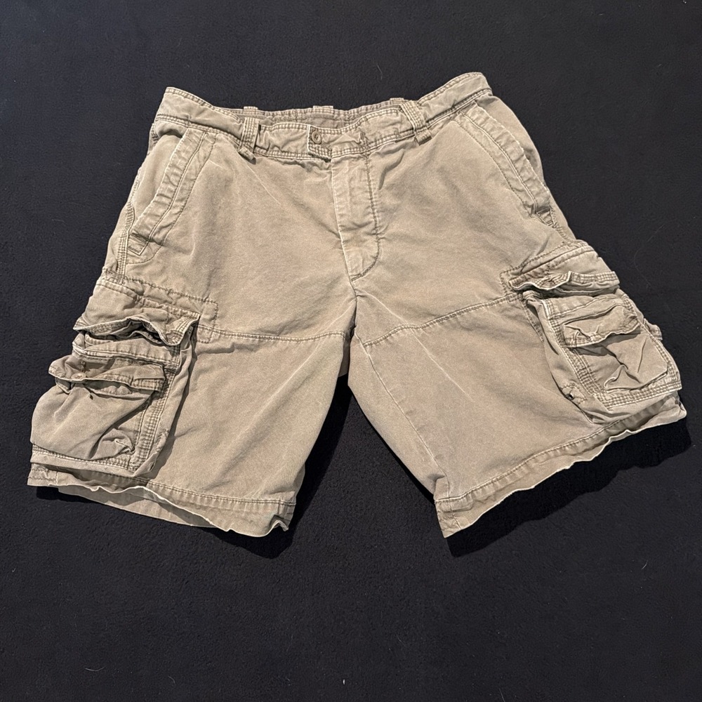Polo‎ Ralph Lauren Vintage Army Military Herringbone Green Cargo Shorts Mens 36